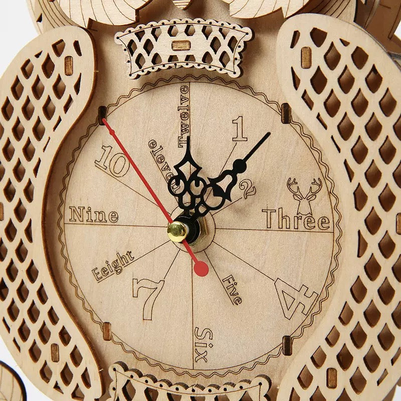 DIY 3D Wooden Puzzle Owl Clock – Creative Mechanical Model Kit