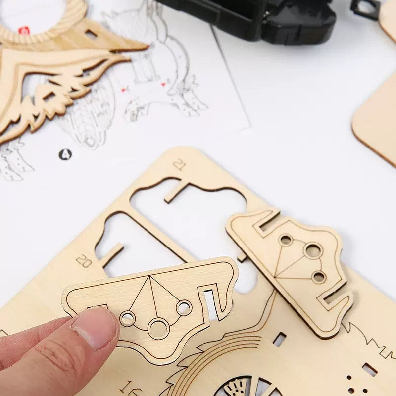 DIY 3D Wooden Puzzle Owl Clock – Creative Mechanical Model Kit