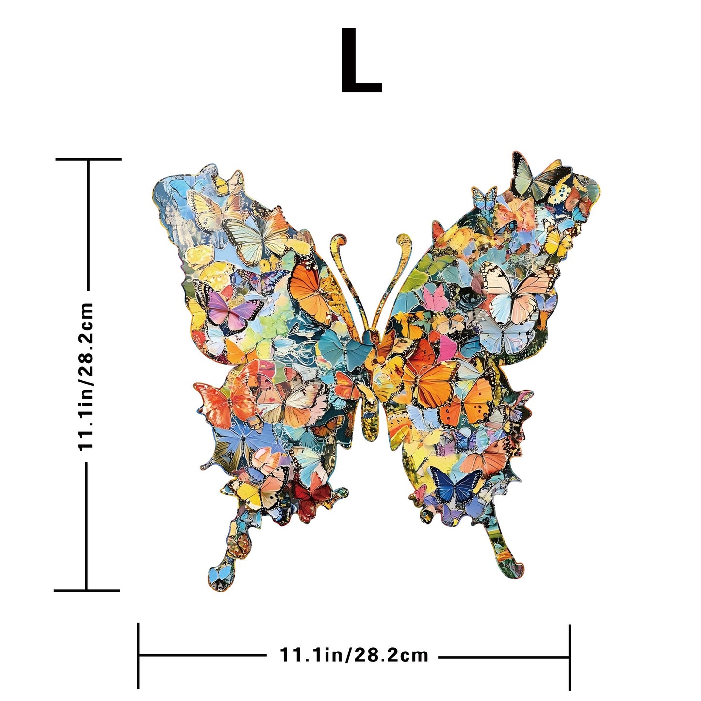 Butterfly Wooden Jigsaw Puzzle – Colorful Whimsy Shape Puzzle for Adults & Kids