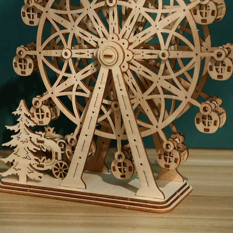 DIY 3D Wooden Puzzle Ferris Wheel – Mechanical Model Building Kit