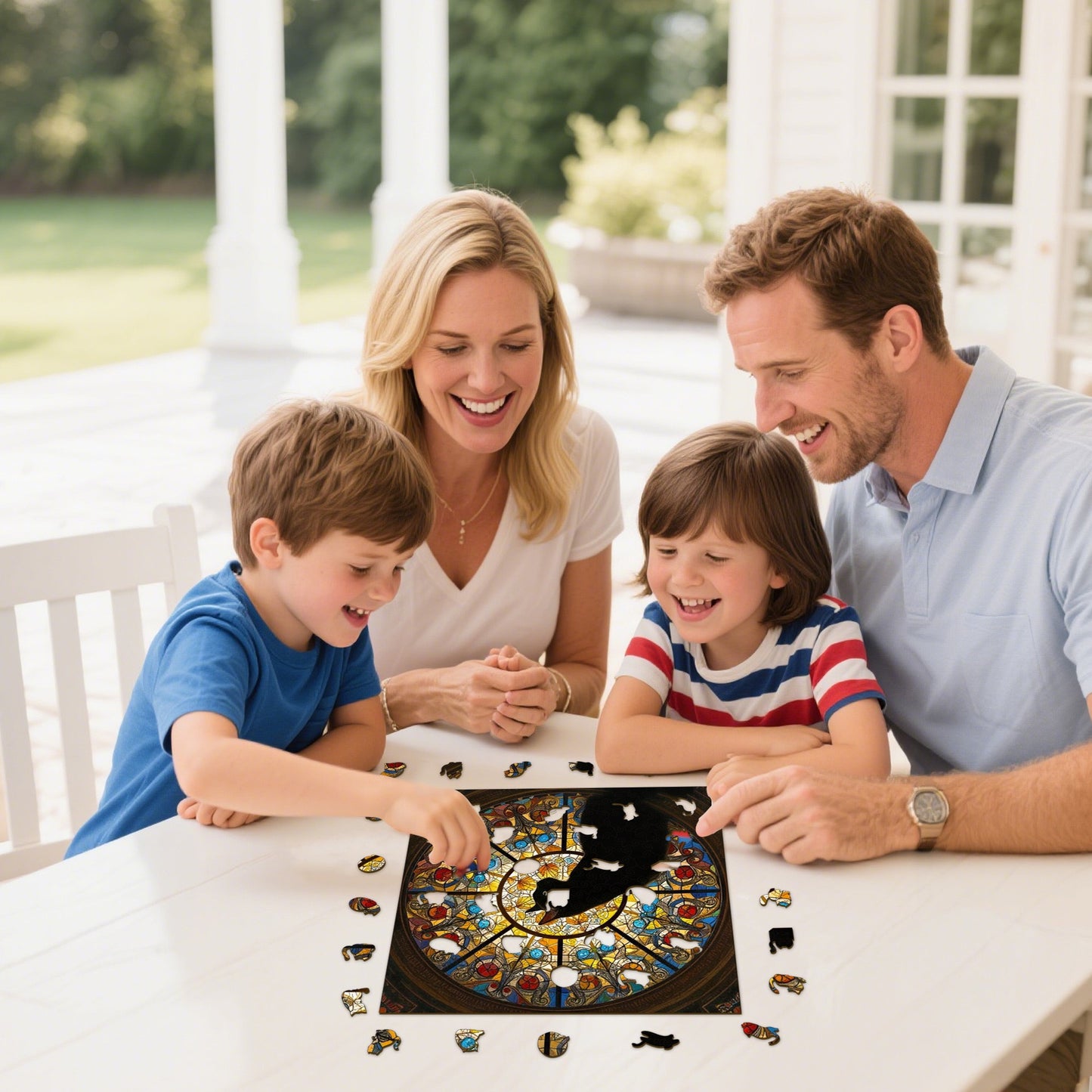 Stained Glass Cat Wooden Jigsaw Puzzle – Artistic Whimsy Puzzle for Adults